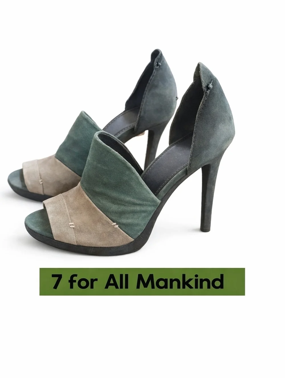 7‎ for all Mankind  Slipmon sexy  Teal, Green stiletto  heels 9 fit 9.5 - Picture 1 of 11